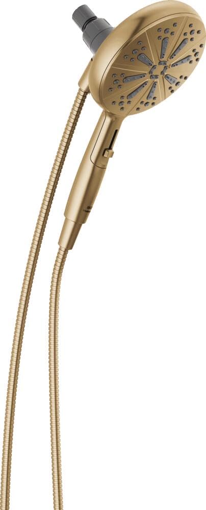 Delta Faucet 6-Spray SureDock Magnetic Shower Head with Handheld Spray - Champagne Bronze 75613-CZ | Adjustable Rainfall & Massage Modes | Gold Finish Bathroom Shower Head with Hose | Perfect for Spa-Like Relaxation & Easy Cleaning