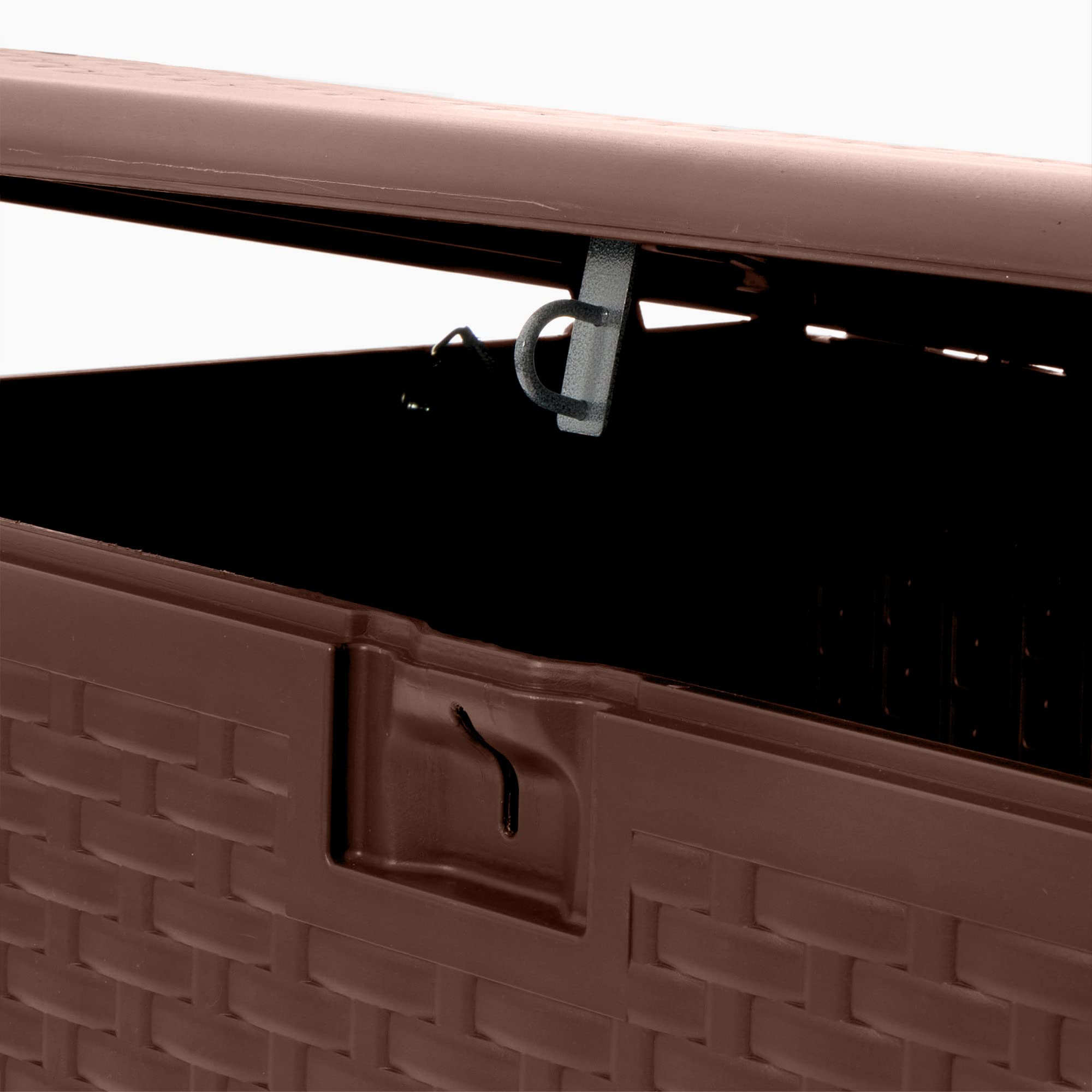 Outdoor Storage Deck Box 73 Gallon with Standard Closure - Durable Plastic Deck Box for Patio, Garden & Backyard Organization - Weatherproof Java Brown Deck Storage Container