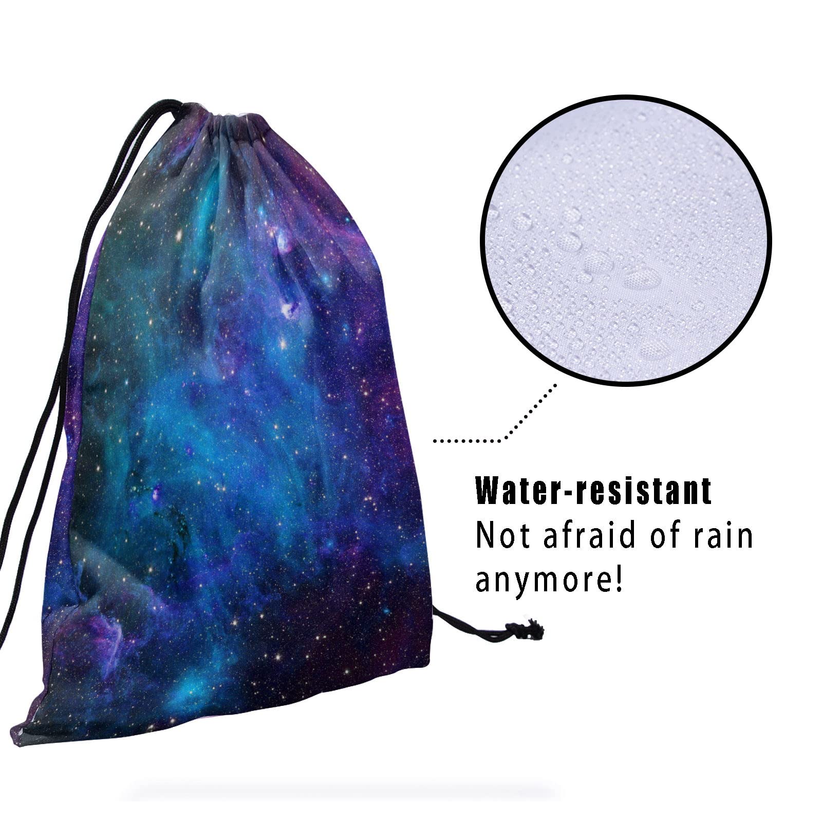 Galaxy Grip Bag - Adjustable Drawstring Gym Pouch for Gymnastics, Shoes & Towels | Purple Blue Universe Stars Pattern | Perfect for Sports, Travel & Storage (Polyester)