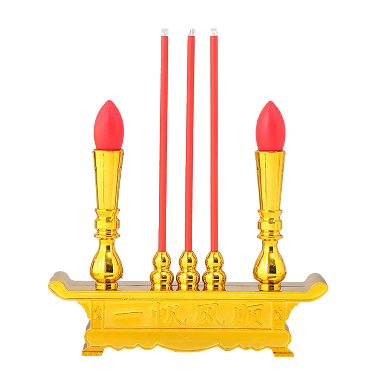 Uonlytech Flameless LED Candle Lamp - Vintage Buddhist Style Decorative Light with Incense Burner for Home Meditation, Yoga Room & Asian-Themed Decor