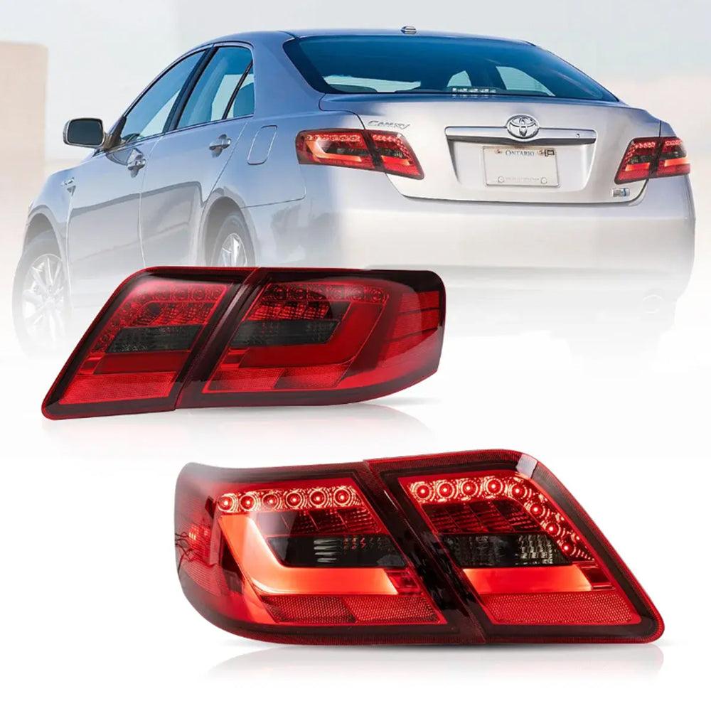 LED Tail Lights Assembly with Amber Turn Signal for 2006-2011 Toyota Camry XV40 - Replacement Brake Lights for Sedan Models - Perfect for Night Driving & Enhanced Safety