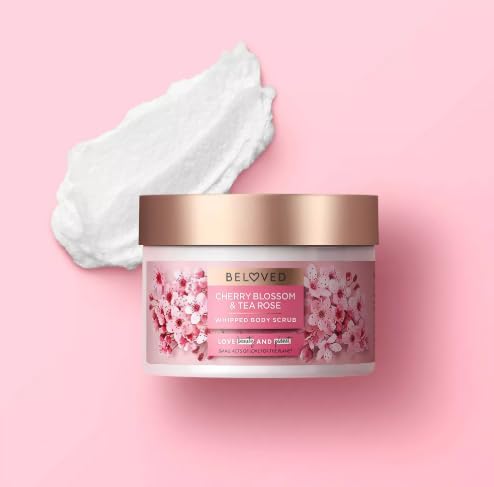 Cherry Blossom & Tea Rose Exfoliating Body Scrub - 10 oz Natural Skincare for Soft, Smooth Skin | Perfect for Spa Day & Self-Care Routine