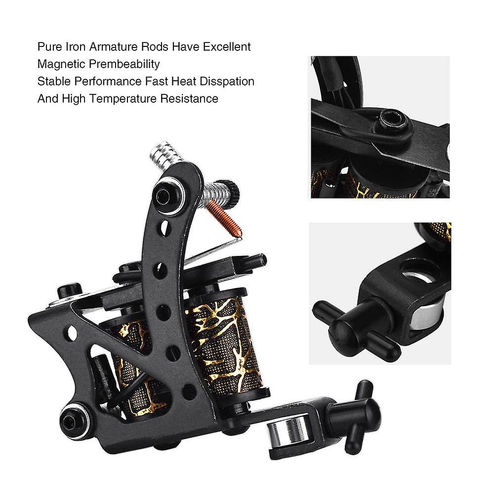 Professional VASADIGITL Coil Tattoo Machine Gun - Tattoo Motor for Shading & Lining - Ideal for Beginners & Artists - Perfect for Studio Work & Home Tattoo Practice - Black