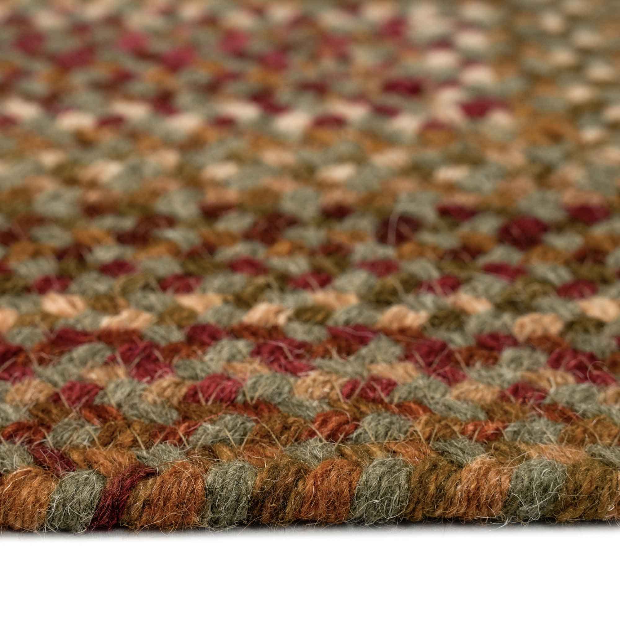 Capel Rugs Manchester Rectangle Braided Area Rug 7x7 Feet - Sage Red Hues - Soft & Durable for Living Room, Bedroom, or Office Decor