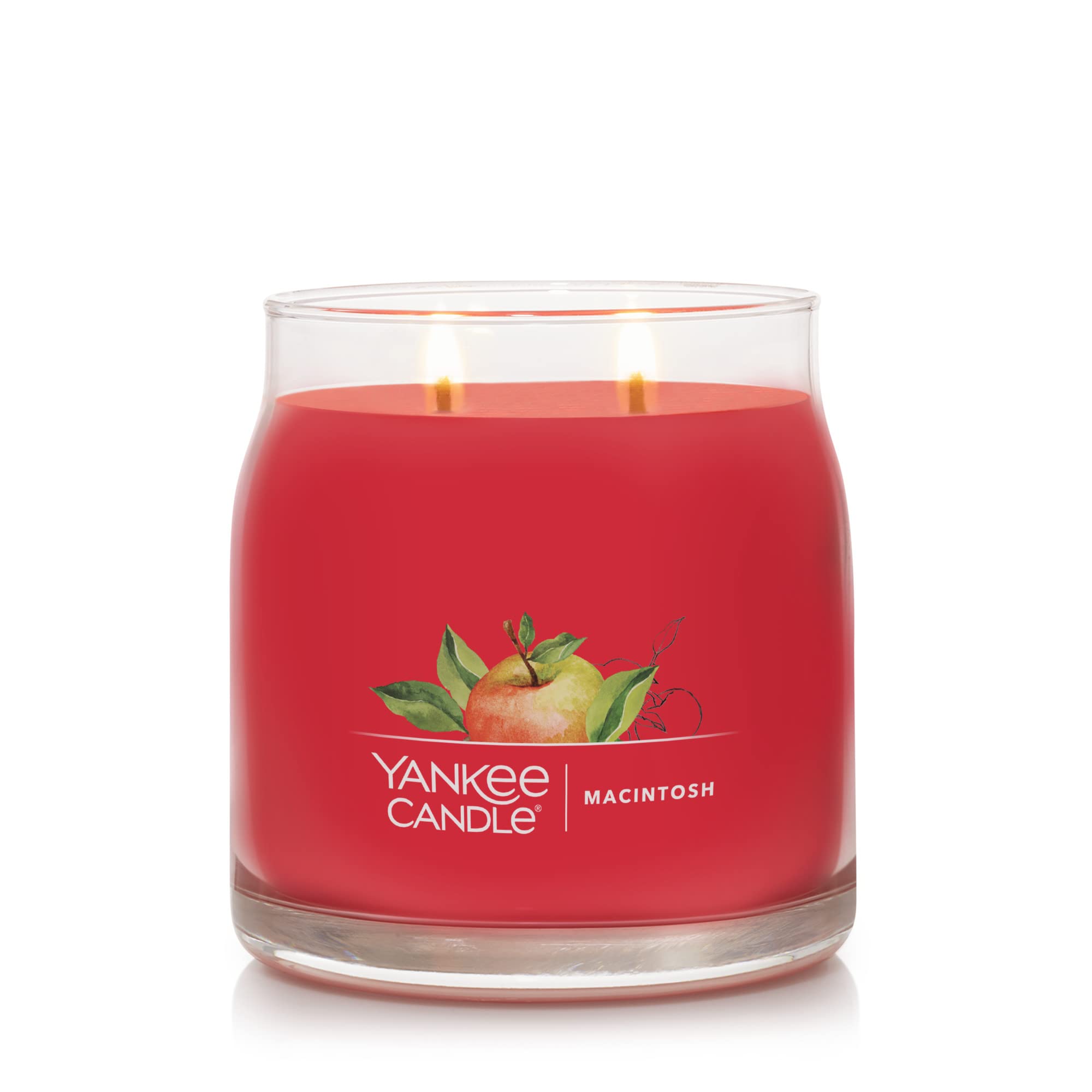 Yankee Candle Macintosh Scented Candle - Signature 13oz Medium Jar with 2 Wicks, 35+ Hours Burn Time - Perfect for Home Decor, Relaxation & Gift Giving