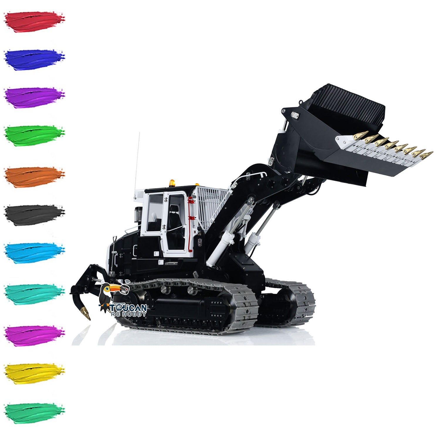 LESU 1:14 Scale RC Hydraulic Tracked Loader - 973K Model with Openable Bucket, Rear Plow & Durable Metal Tracks | High Performance Remote Control Construction Toy for Adults & Kids | Perfect for Construction Site Play, Backyard Digging & RC Enthusiasts