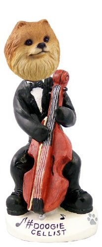 Pomeranian Red Cellist Doggie Collectible Figurine - Cute Musical Dog Statue for Home Decor, Gift for Music Lovers & Dog Enthusiasts