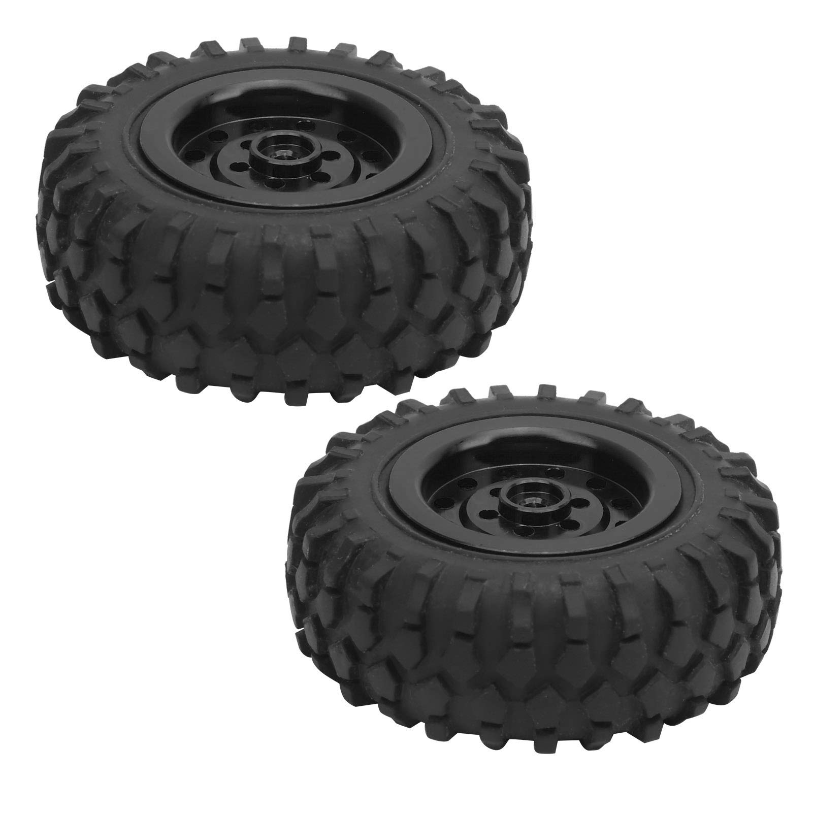 Durable RC Rubber Tires for WPL D12 1/10 Scale RC Trucks - High Abrasion Resistance, Eco-Friendly with Sponge Lining (Black BL) - Perfect for Off-Road Racing and Crawling Adventures