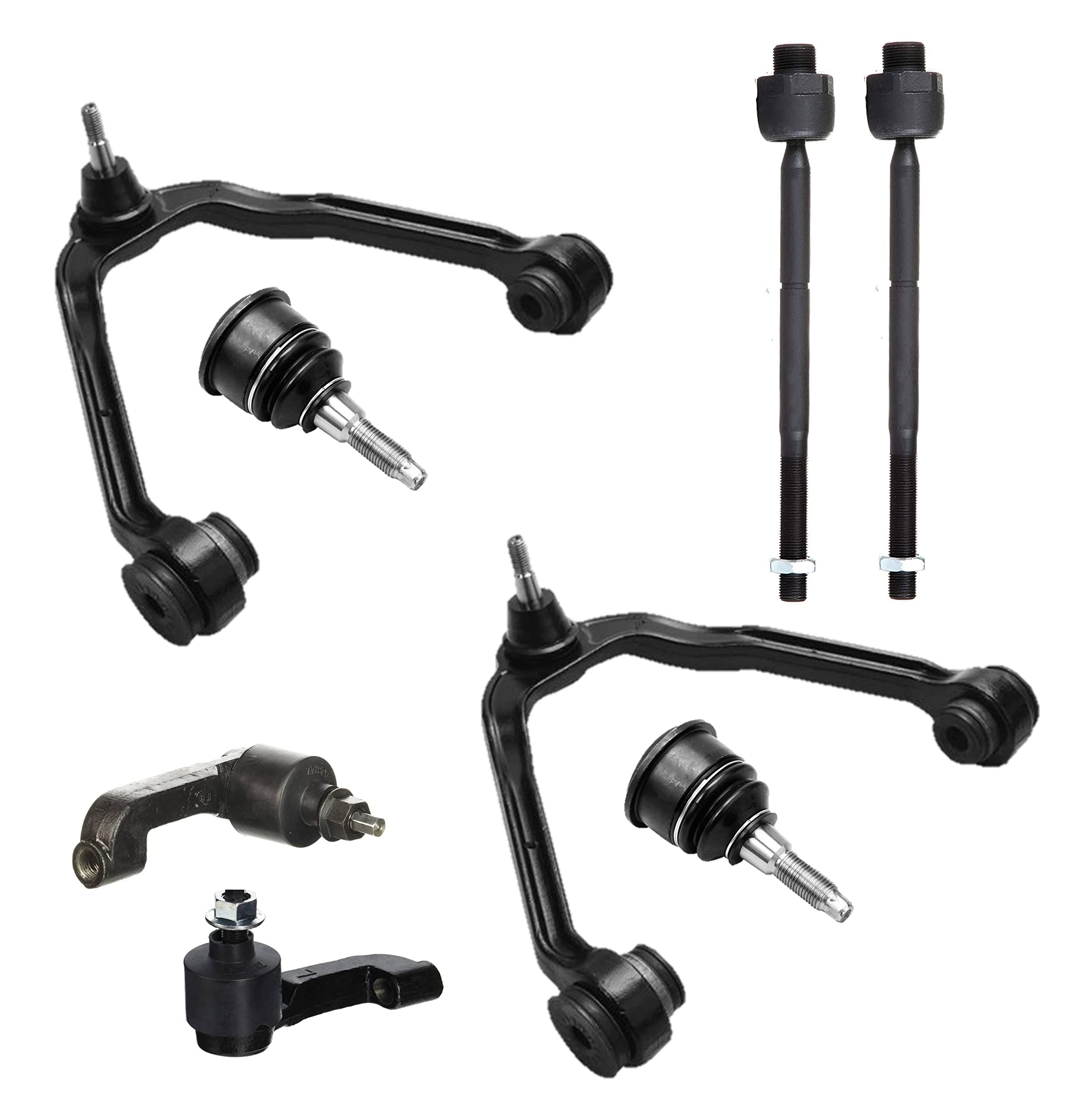 Jeep Liberty 2002-2007 Complete 8-Piece Steering Kit - Upper Control Arms, Lower Ball Joints, Inner/Outer Tie Rod Ends for All Models | Perfect for Off-Roading & Suspension Repair