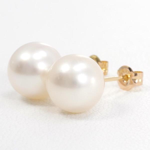 18K Yellow Gold Pearl Earrings for Women - Elegant & Timeless Jewelry Gift for Weddings, Parties & Special Occasions