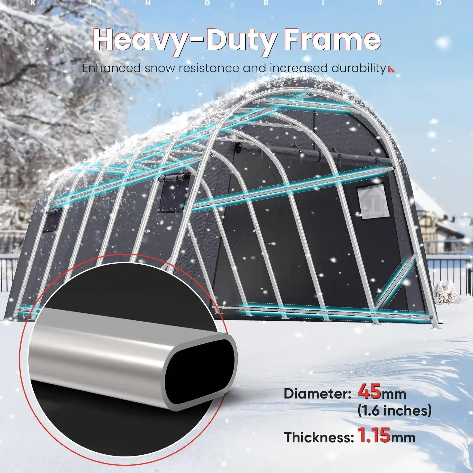 Heavy Duty Portable Storage Shed - Waterproof Outdoor Utility Shed for Garden, Patio & Backyard Organization - Dark Gray Shelter for Tools & Equipment