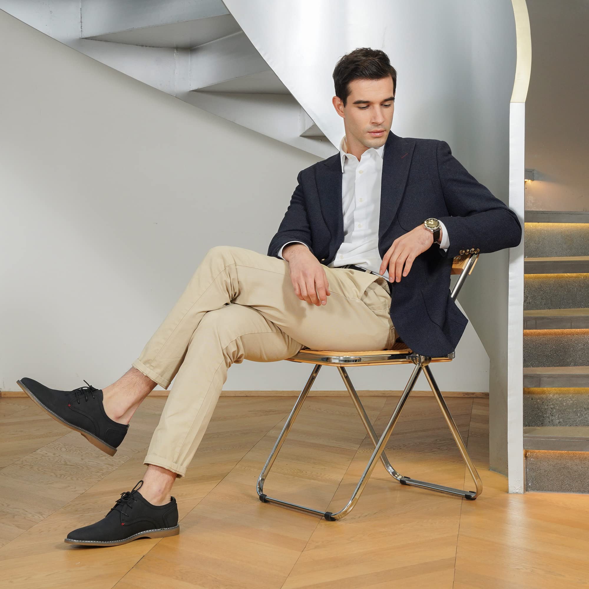 Jousen Men's Suede Casual Business Dress Shoes - Classic Comfortable Formal Footwear for Office, Wedding & Special Occasions