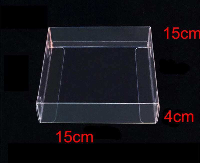 100 Pack 15x15x4cm Clear PVC Plastic Folding Gift Boxes - Small Rectangle/Square Jewelry Packaging Box for Wedding, Party Favors, Candy, Chocolate & Soap | Perfect for DIY Crafts, Retail Display & Gift Wrapping