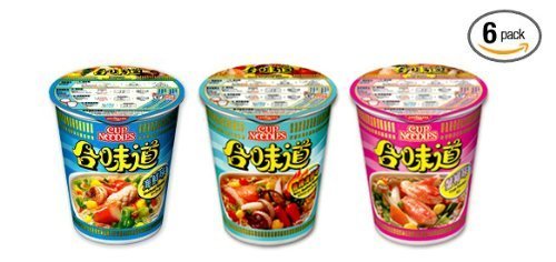 Nissin Seafood 3 Flavor Variety Pack - Authentic Japanese Instant Ramen Cup Noodles (6 Pack) | Quick Meal, Office Lunch & Late Night Snack