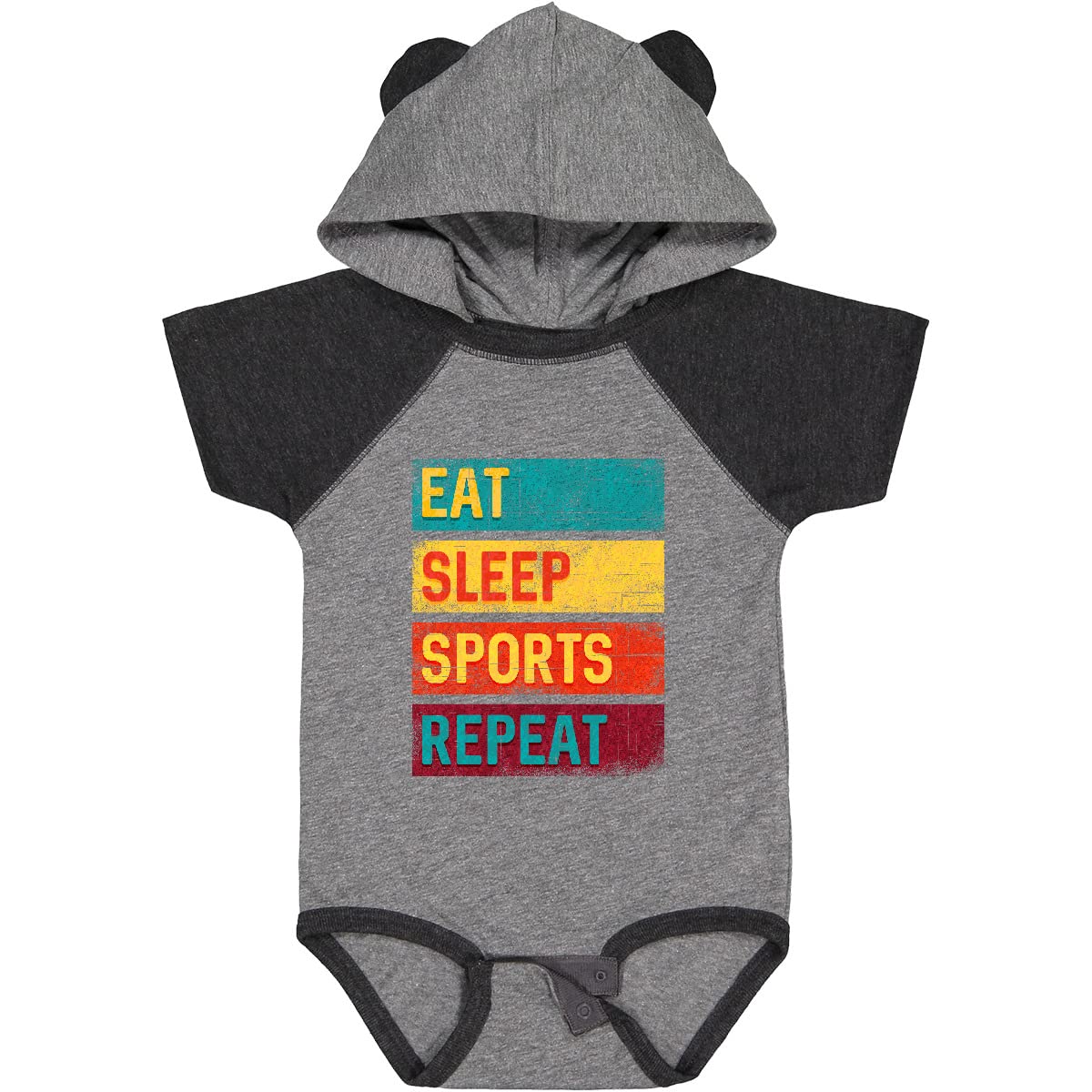 Inktastic Eat Sleep Sports Repeat Baby Bodysuit - Soft Cotton Infant Onesie for Boys & Girls - Perfect for Game Day, Playtime & Sports Lovers