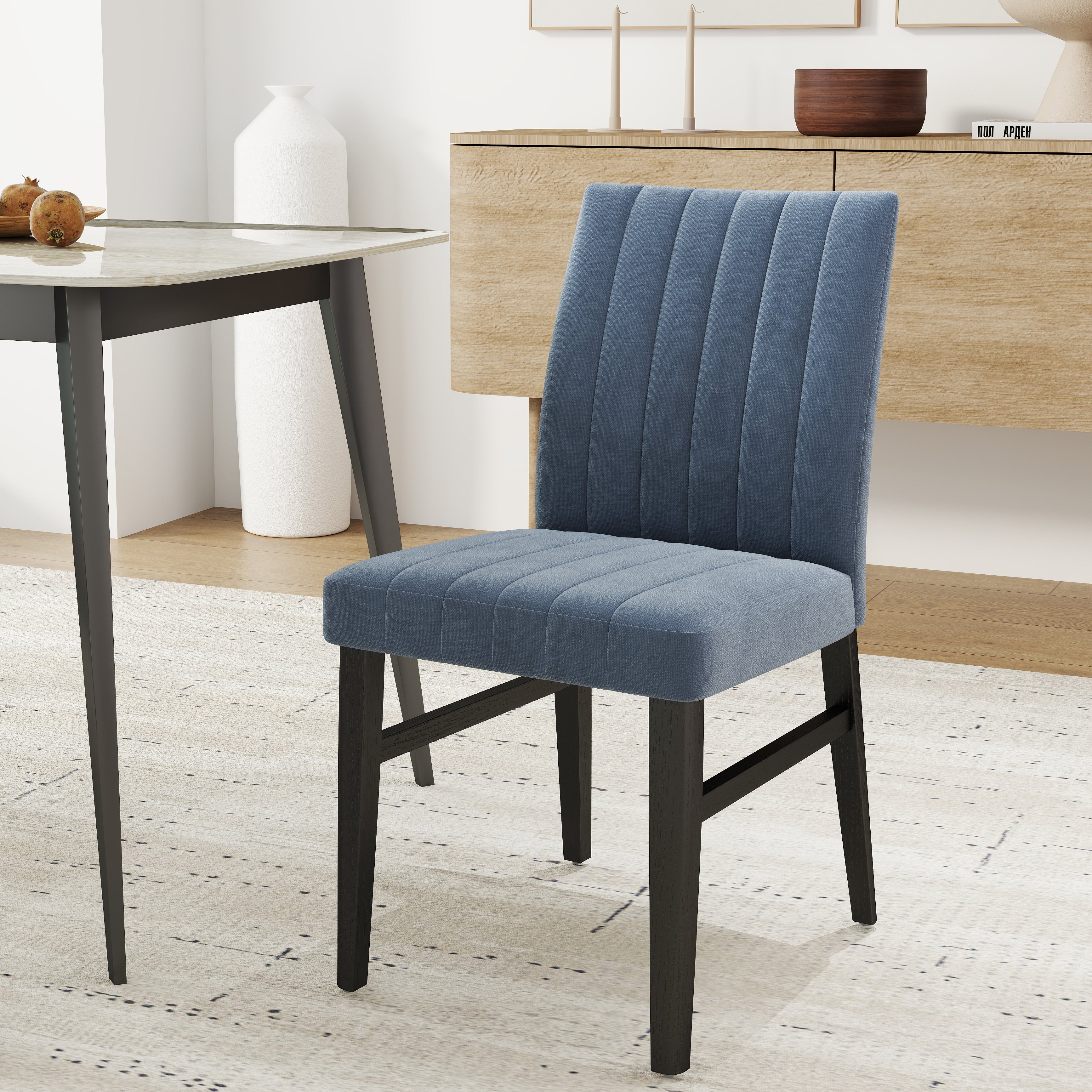 Roundhill Furniture Wendell Contemporary Upholstered Dining Chairs Set of 2 - Modern Kitchen & Dining Room Seating for Home & Restaurant Use