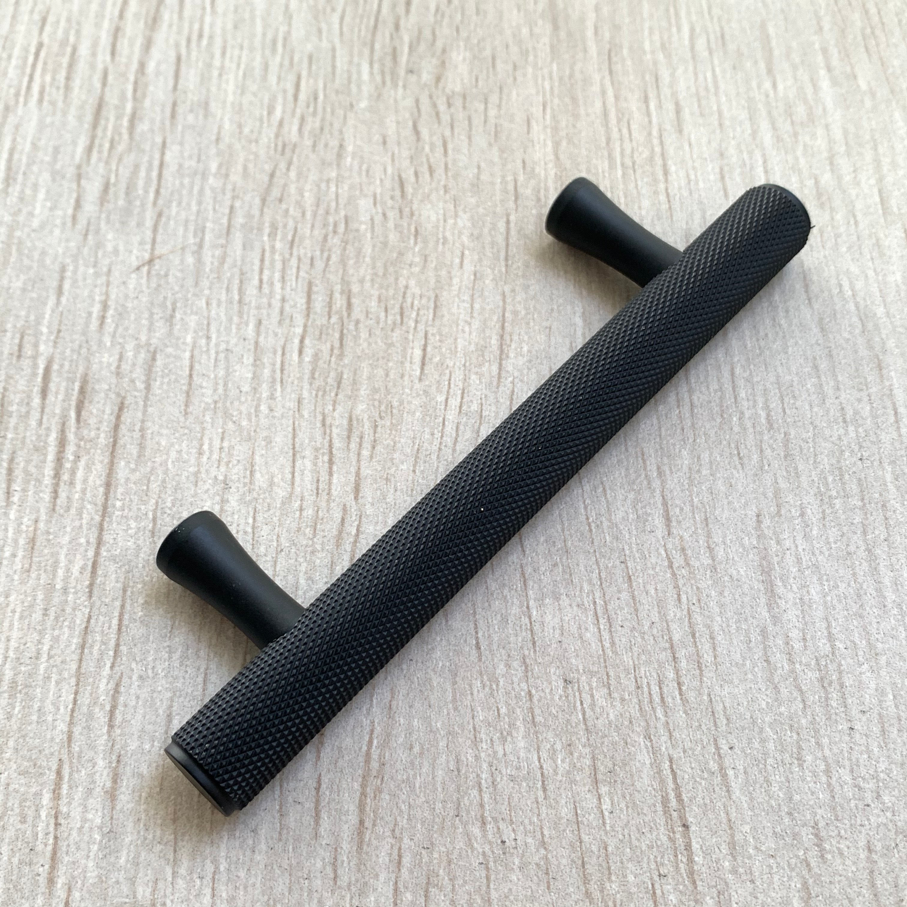 Knurled Matte Black Solid Texture Drawer Pulls and Knobs - Premium Cabinet Hardware for Kitchen, Bathroom & Furniture (Set of 10) - Easy Installation & Modern Home Decor Upgrade