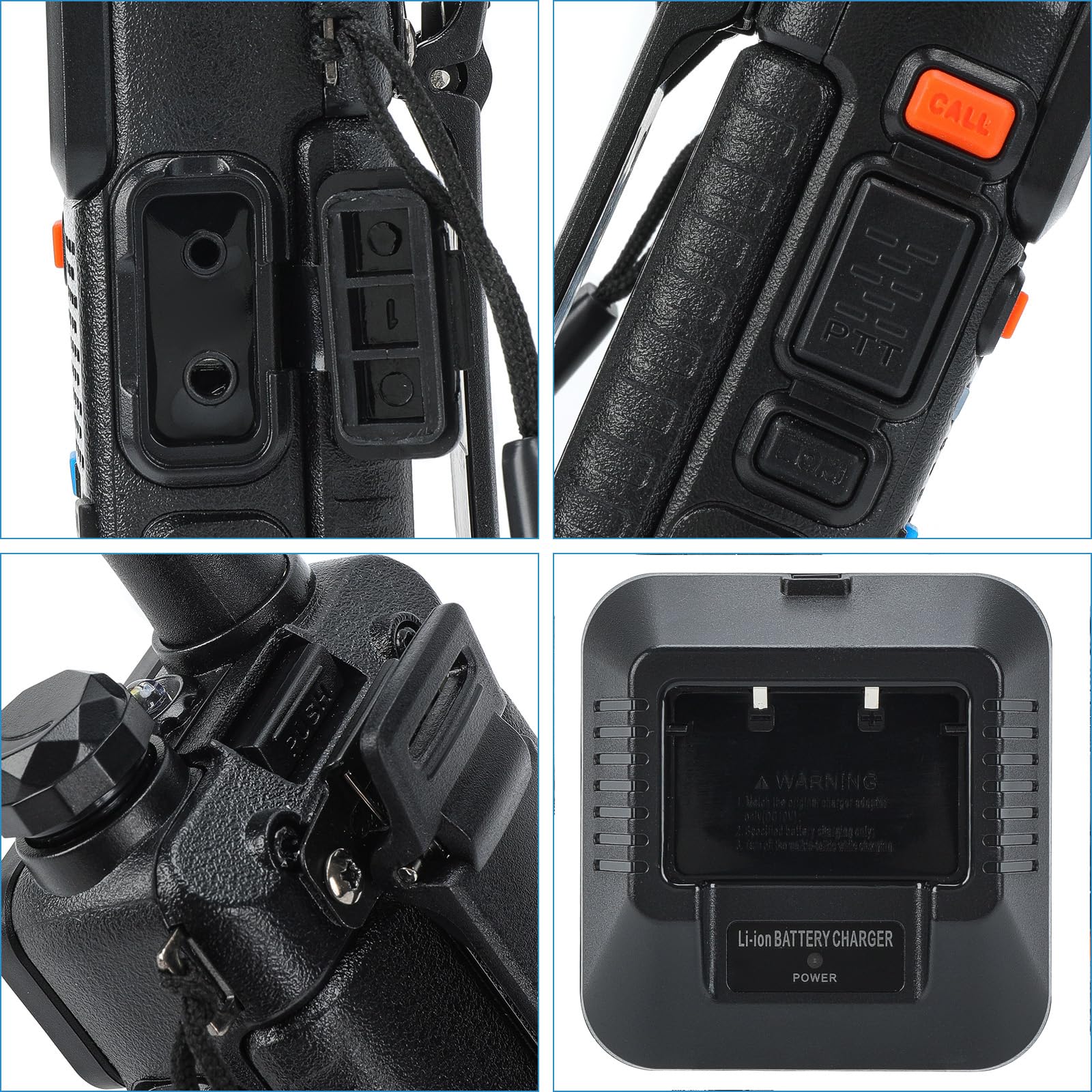 BAOFENG UV-5RX 8W Dual Band Walkie Talkies (144-148MHz & 430-450MHz) - Upgraded Ham Radio with 1800mAh Rechargeable Battery & Earpiece - Perfect for Outdoor Adventures, Construction Sites, and Emergency Communication