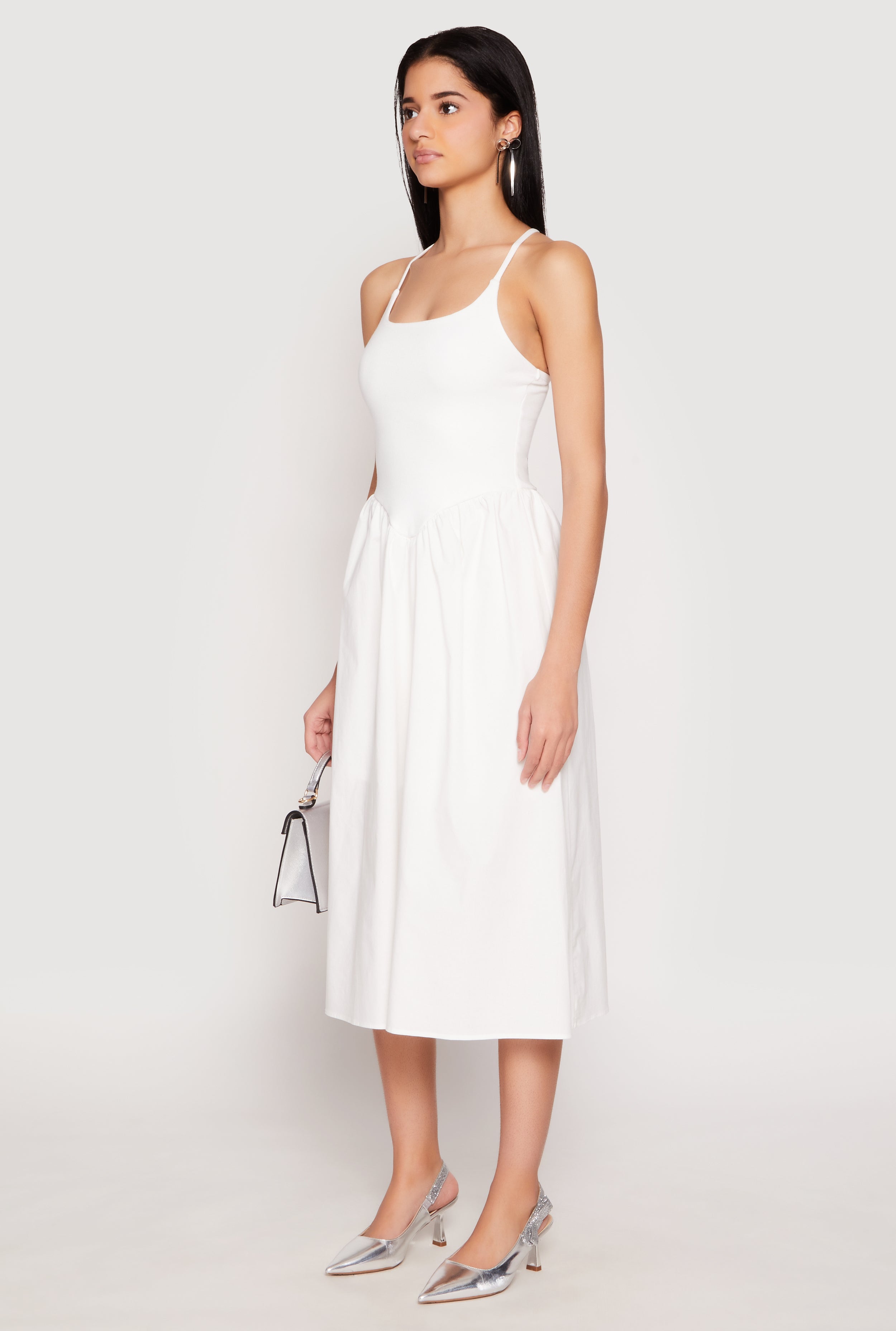Almost Famous Women's Sleeveless Empire Waist Midi Dress - Flowy Summer Dress for Beach, Wedding & Casual Wear