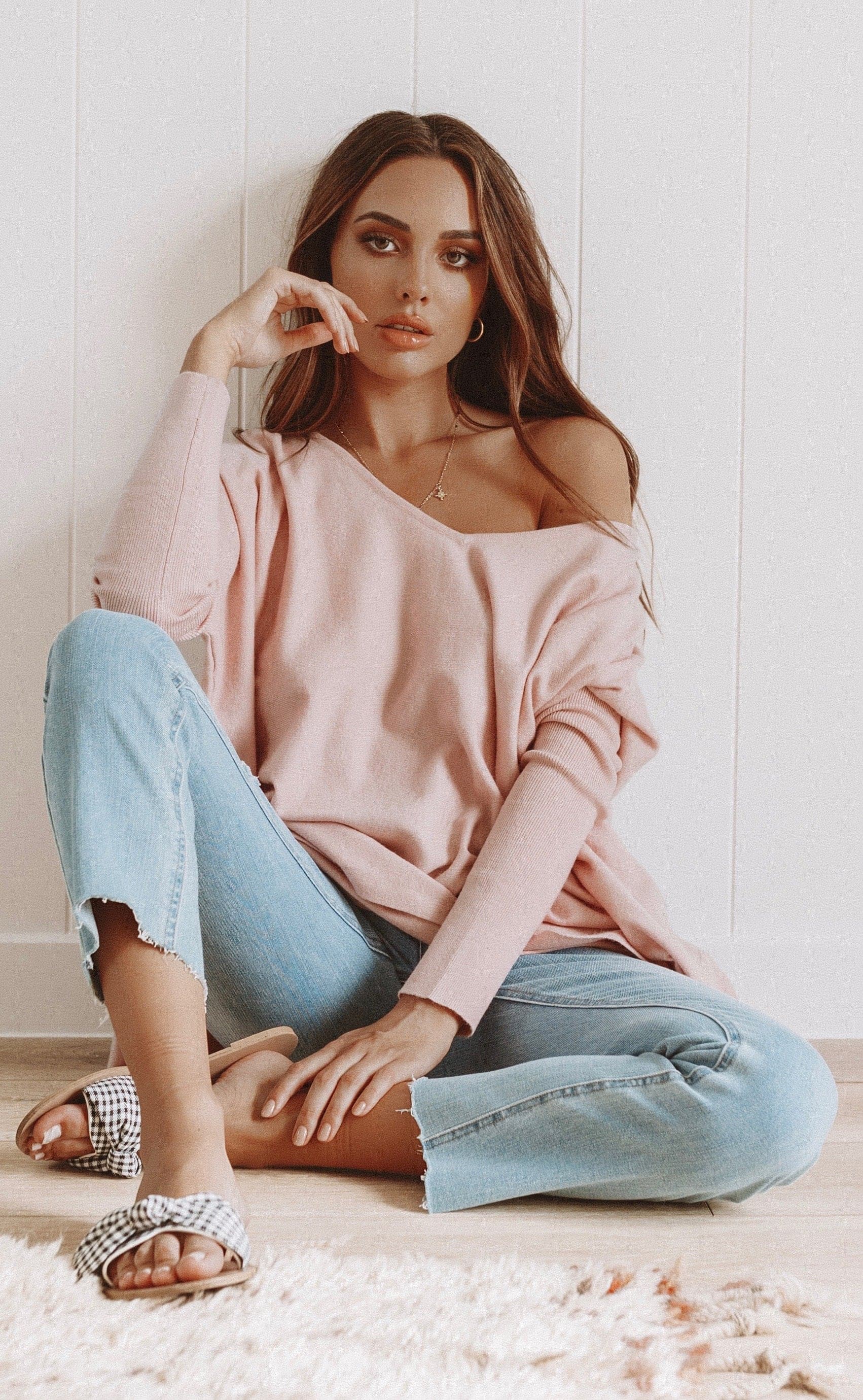 Amalia Knit Top for Women - Soft Blush Pink Casual T-Shirt | Perfect for Everyday Wear, Layering & Office Outfits