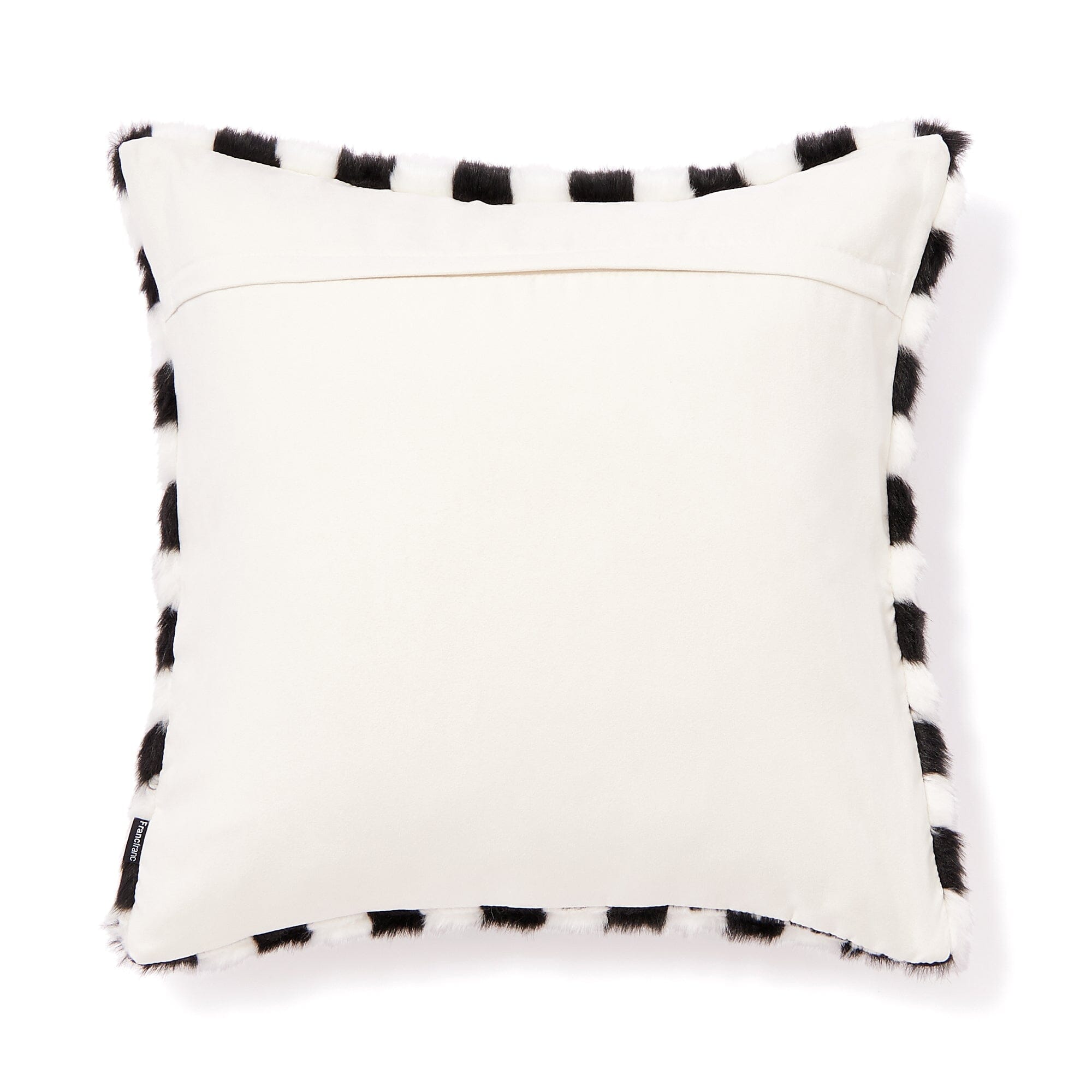Premium 450x450 Fur AB Cushion Cover - Soft White & Black Reversible Pillow Case for Sofa, Bed, Chair - Cozy Home Decor & Living Room Accessories
