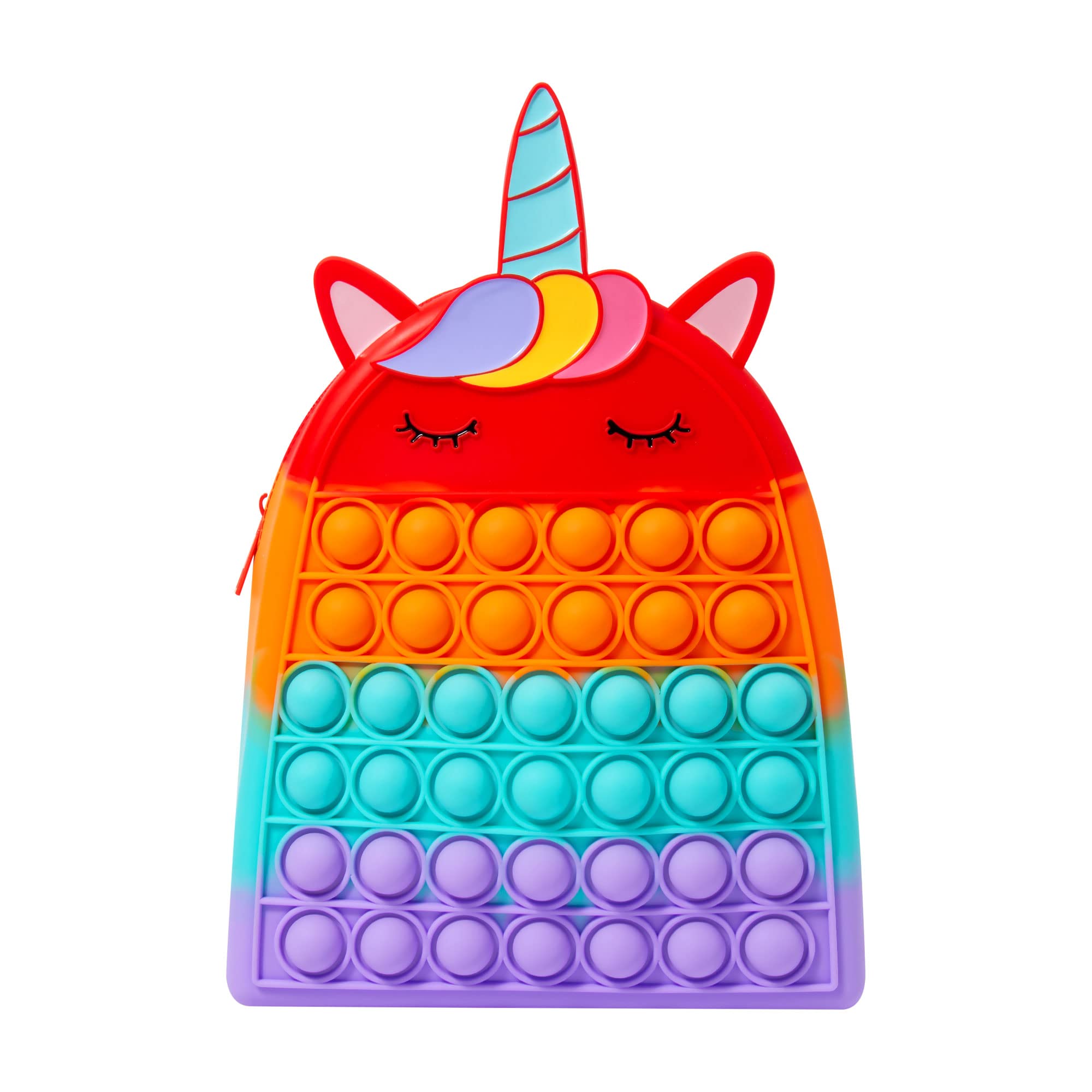 **Unicorn Pop It Backpack for Girls - Big Popper Fidget Shoulder Bag with Bubble Sensory Toys, School Book Bag & Purse Gift for Kids (Pink) - Perfect for School, Travel & Stress Relief**