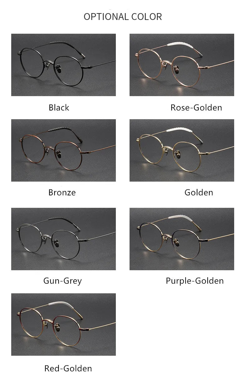 Aimee Unisex Full Rim Round Square Titanium Eyeglasses 14153 - Lightweight Durable Frame for Men & Women - Perfect for Reading, Work, and Everyday Use