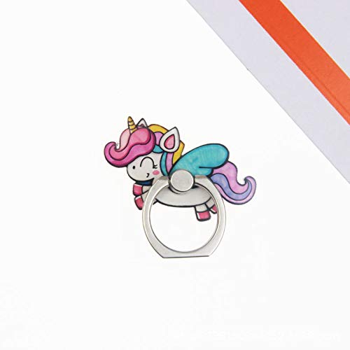 4Pcs Cute Unicorn Sea Shell Phone Ring Holder - 360° Rotating Finger Grip Stand for iPhone Samsung Galaxy (Pink/White) | Perfect for Selfies, Video Calls & Hands-Free Viewing