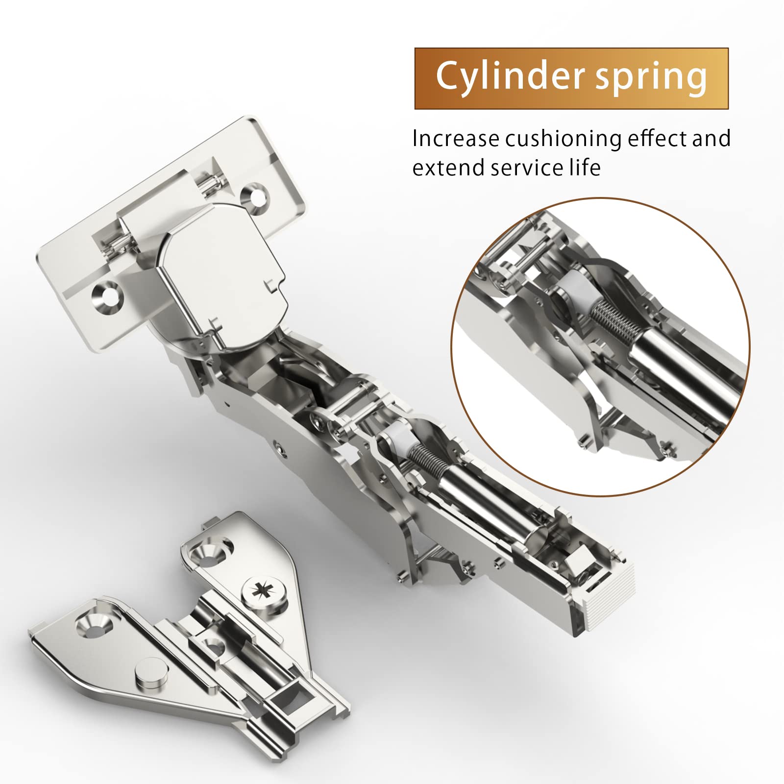 Furniware 4-Pack 165 Degree Lazy Susan Hinges - Full Overlay Concealed Cabinet Hinges for Kitchen Cabinets, Cupboards & Folded Doors (Includes Screws) - Perfect for Smooth Cabinet Door Rotation & Space-Saving Storage Solutions