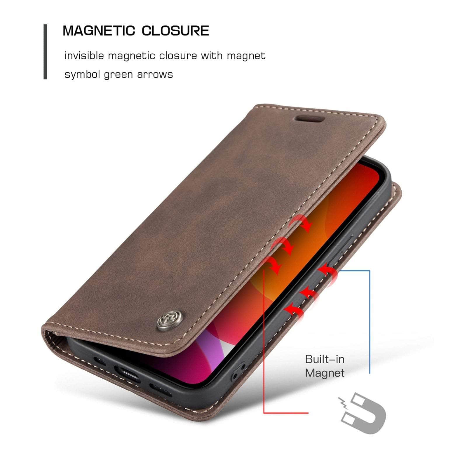 Retro Flip Case for iPhone 13 Mini - Vintage Style Leather Phone Cover with Card Holder | Perfect for Daily Use, Travel & Business Meetings