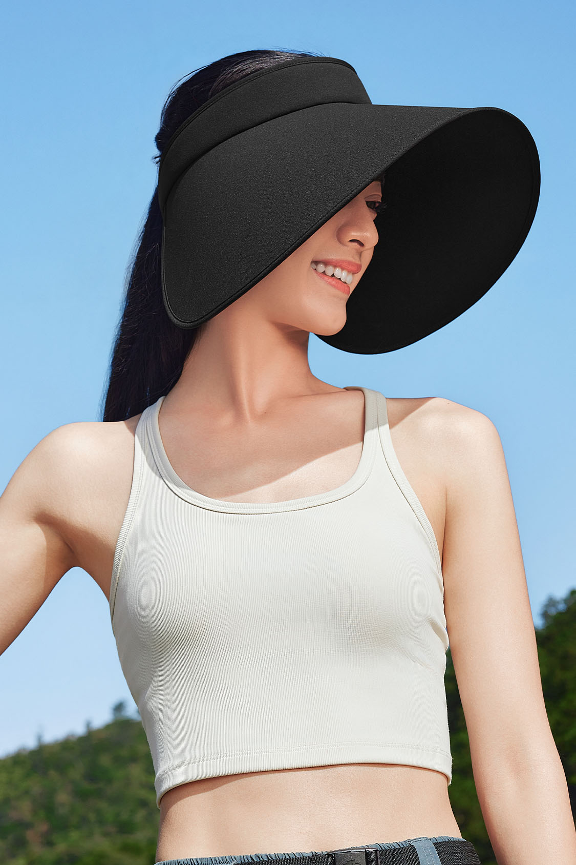 Breeze Women's UPF50+ Ultra Wide Brim Sun Visor Hat - Stylish Bonnet Design for Outdoor Activities, Beach, Golf & Gardening