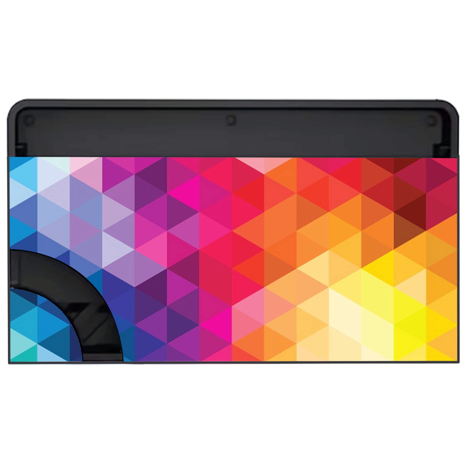 PlayVital Full Set Protective Stickers for Nintendo Switch OLED Model - Custom Vinyl Decal Skins for Switch OLED Console, Joycon, Dock & Grip - Colorful Triangle Design - Perfect for Gaming Protection and Personalization