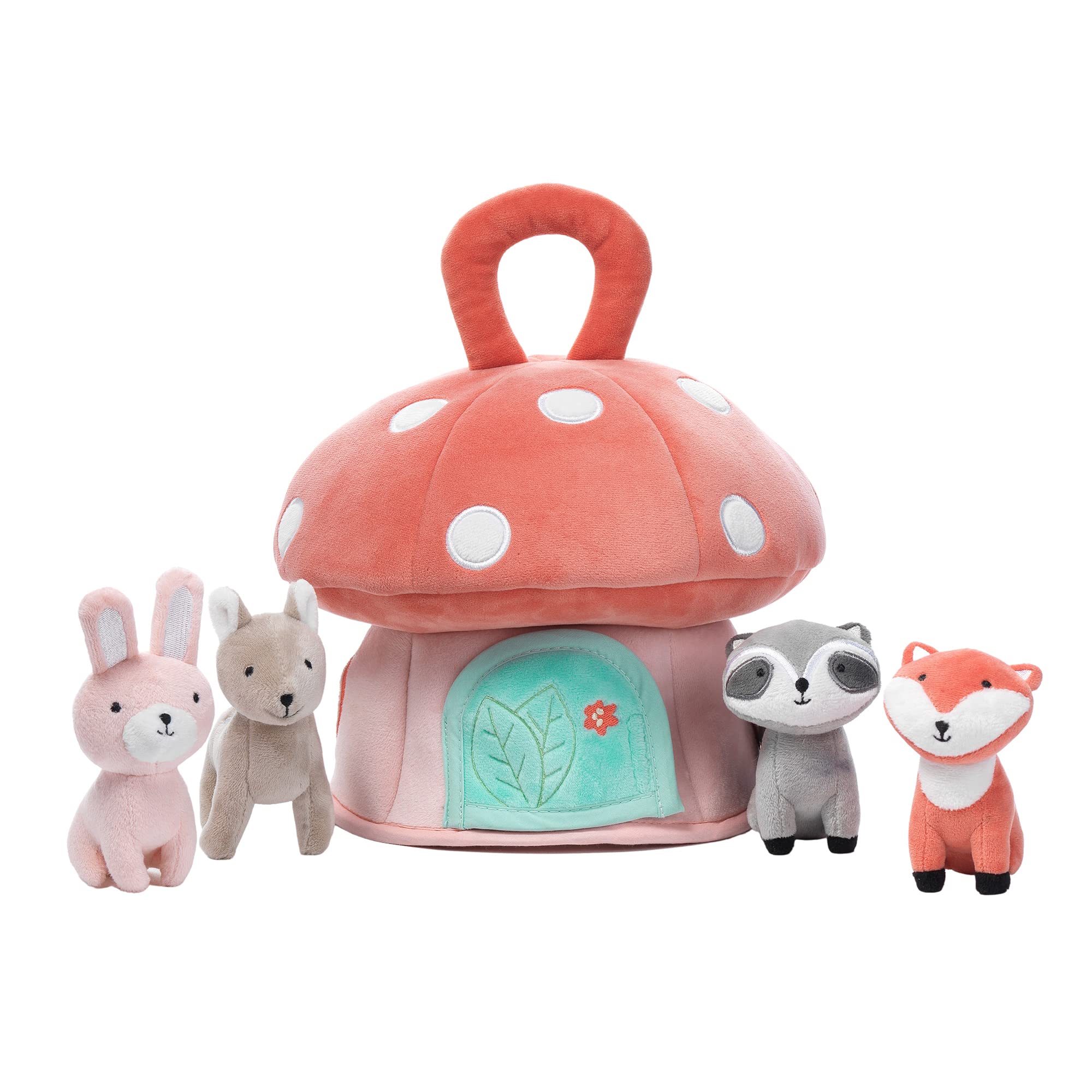 Lambs & Ivy Interactive Plush Mushroom House with Stuffed Animal Toys - Soft Playhouse for Kids, Toddler Gift & Nursery Decor - Perfect for Imaginative Play & Bedroom Decorations