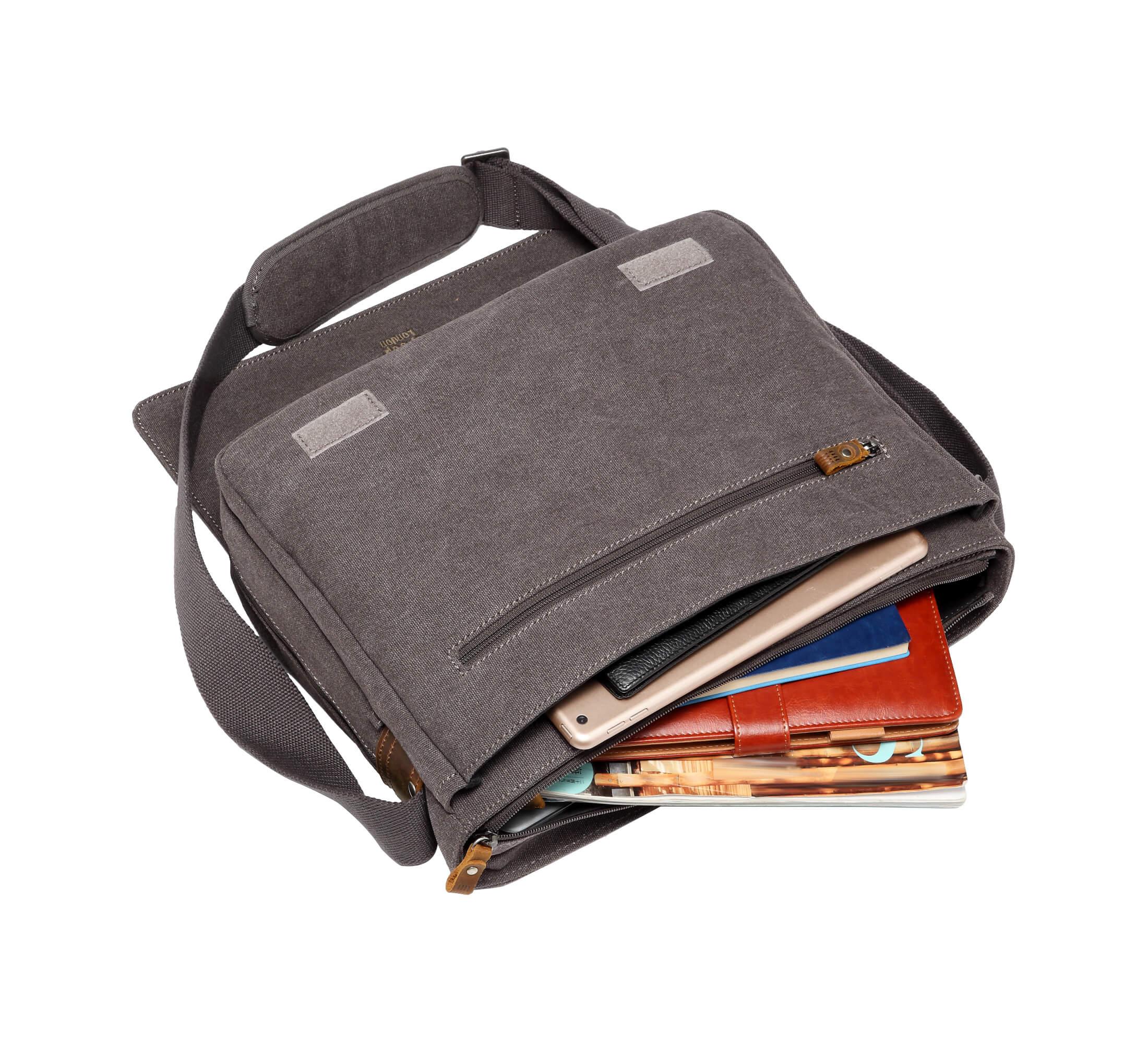 TRP0240 Troop London Classic Canvas Laptop Messenger Bag - 16.5 Inch Waterproof Business Briefcase for Men & Women - Perfect for Work, Travel & School Commute