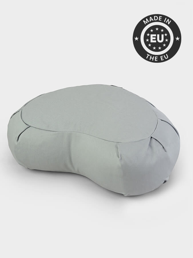 Organic Buckwheat Zafu Meditation Cushion - Crescent Shape Yoga Pillow for Meditation, Yoga & Zen Practice - Perfect for Home Studio, Yoga Class & Mindfulness Retreats