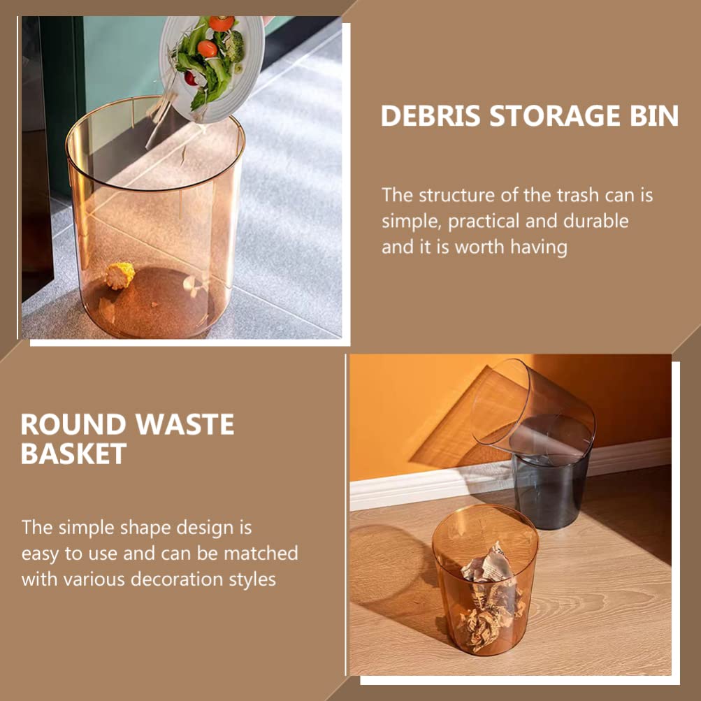 Clear Plastic Small Trash Can - Angoily Desktop Garbage Bin for Recycling, Waste Paper & Debris Storage | Perfect for Office, Home & Kitchen Use
