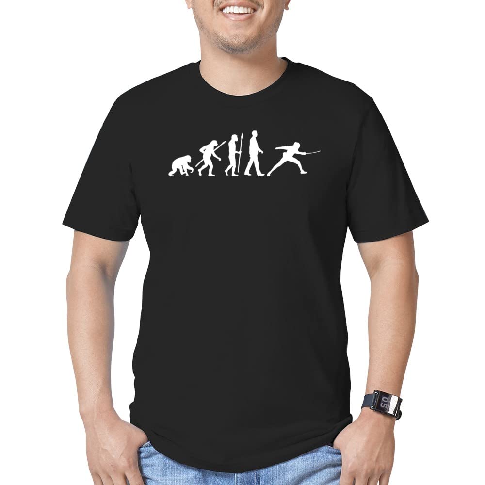 Evolution Fencing Men's Fitted T-Shirt - Semi-Fit Cotton Tee for Fencing Enthusiasts | Perfect for Training, Competitions & Casual Wear