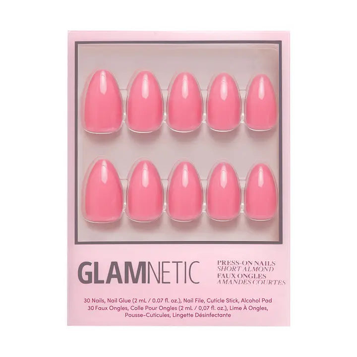 Flamingo Pink Press On Nails - Long Lasting Fake Nails with Glue - Perfect for Parties, Weddings & Special Occasions