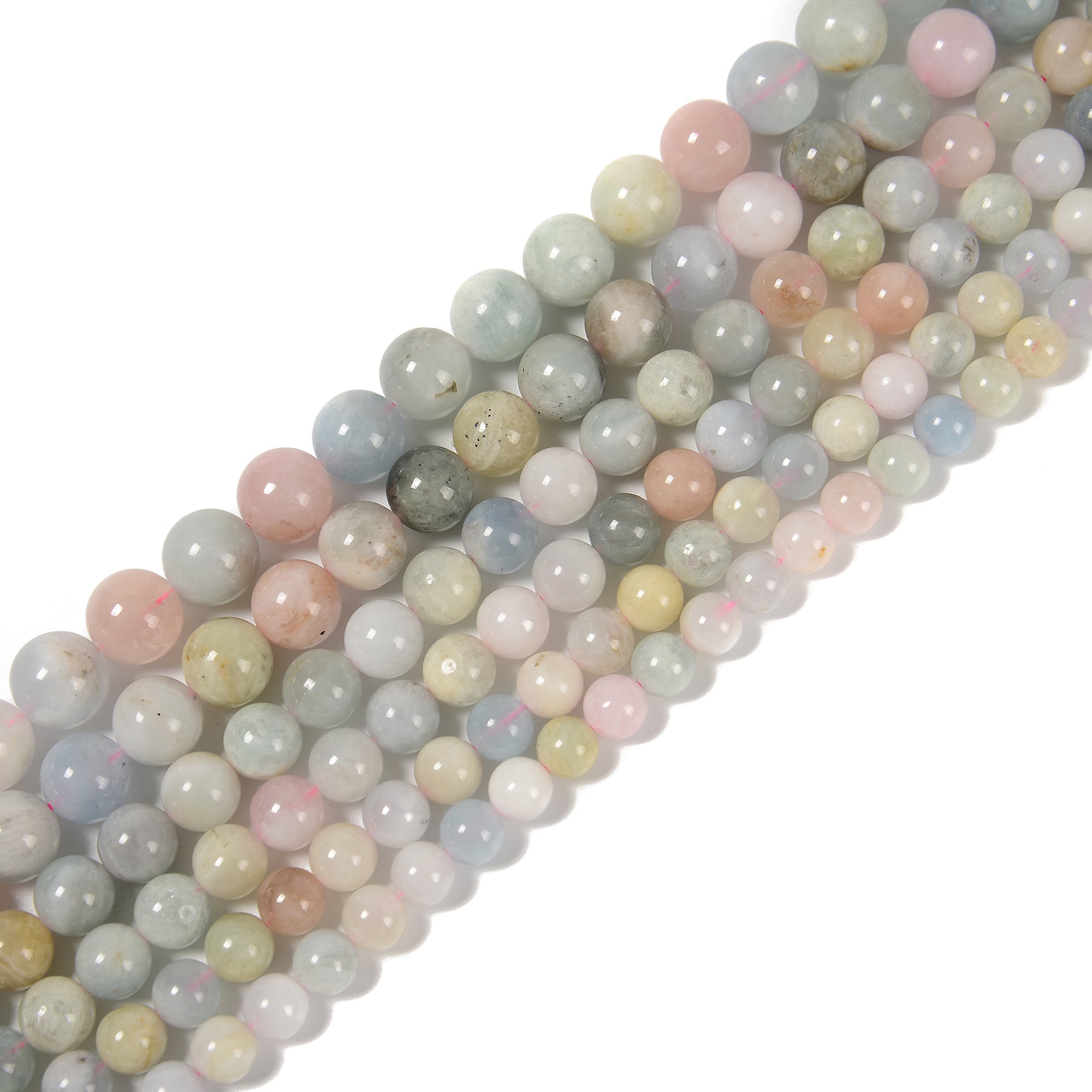 Natural Pink Morganite Beads 6mm-15.5mm Smooth Round Gemstone Strand for Jewelry Making, DIY Bracelets & Necklaces - Healing Crystal Gift for Women