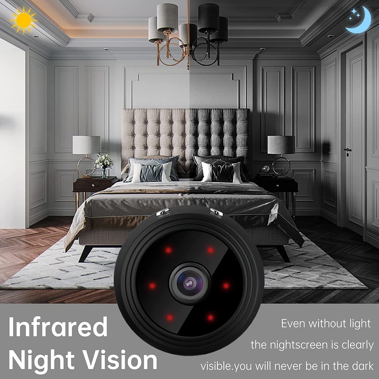 Mini Wireless Security Camera with Audio - 1080P HD Indoor/Outdoor Home Surveillance Camera, Built-in 250mAh Battery (3-Pack) for Baby Monitoring, Pet Watching & Property Protection