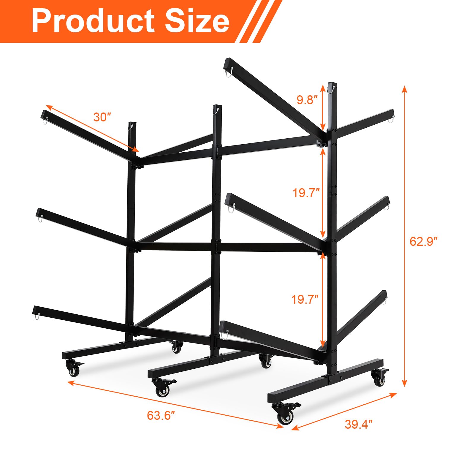 **Heavy-Duty Kayak Stand & Storage Rack – Holds 6 Kayaks, SUPs, Canoes – 400 LB Capacity with Wheels for Easy Transport – Garage & Outdoor Storage Solution – Includes Kayak Paddle Holder – Perfect for RV, Backyard, Dock & Marina Organization**