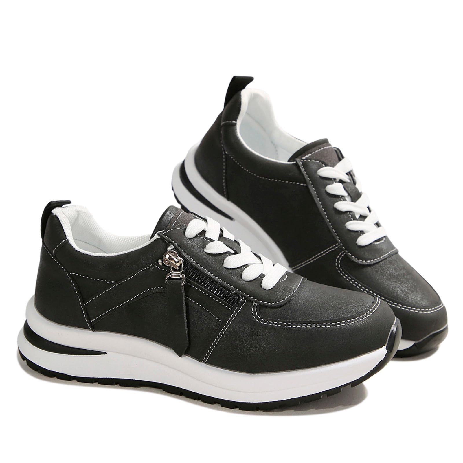 Women's Lightweight Slip-On Walking Shoes - Non-Slip Comfortable Tennis Sneakers with Plush Foam Cushioning - Perfect for Walking, Running Errands & Casual Wear