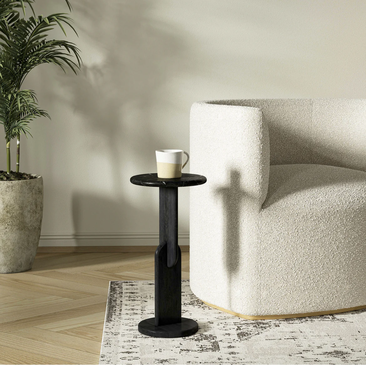 Elgin Drink Table - Modern Side Table for Coffee, Beer & Beverages - Perfect for Living Room, Patio & Outdoor Use