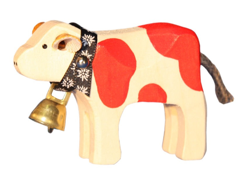 Marc Trauffer Traditional Swiss Cow Figurine - Handmade Wooden Decor for Home & Office - Perfect for Farmhouse, Alpine, and Swiss-Themed Decorations