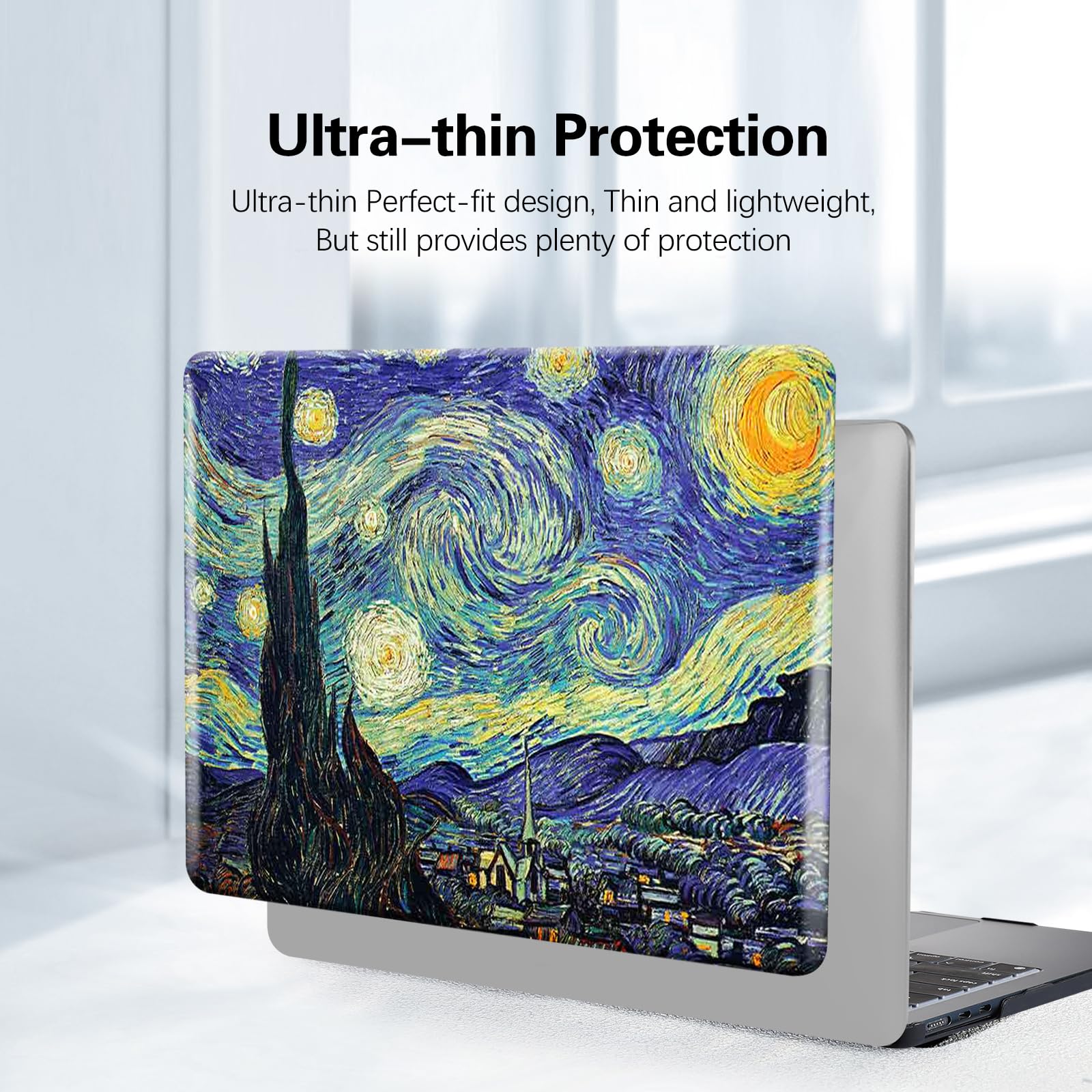 Funut MacBook Pro 13 inch Case (2024-2016 Models) - Hard Plastic Protective Shell Cover Compatible with M2/M1 A2338/A2251/A2289/A2159/A1989/A1706/A1708 - Van Gogh Starry Sky Design - Perfect for Work, Travel & School Use
