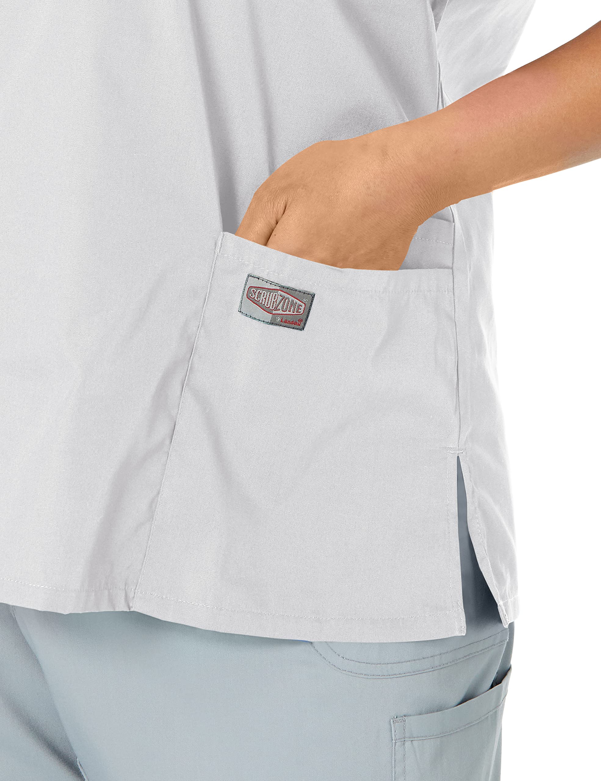 Landau Scrub Zone Relaxed Fit 2-Pocket V-Neck Scrub Top for Women 70221 - Comfortable Medical Uniform for Nurses & Healthcare Professionals - Perfect for Hospitals, Clinics & Long Shifts