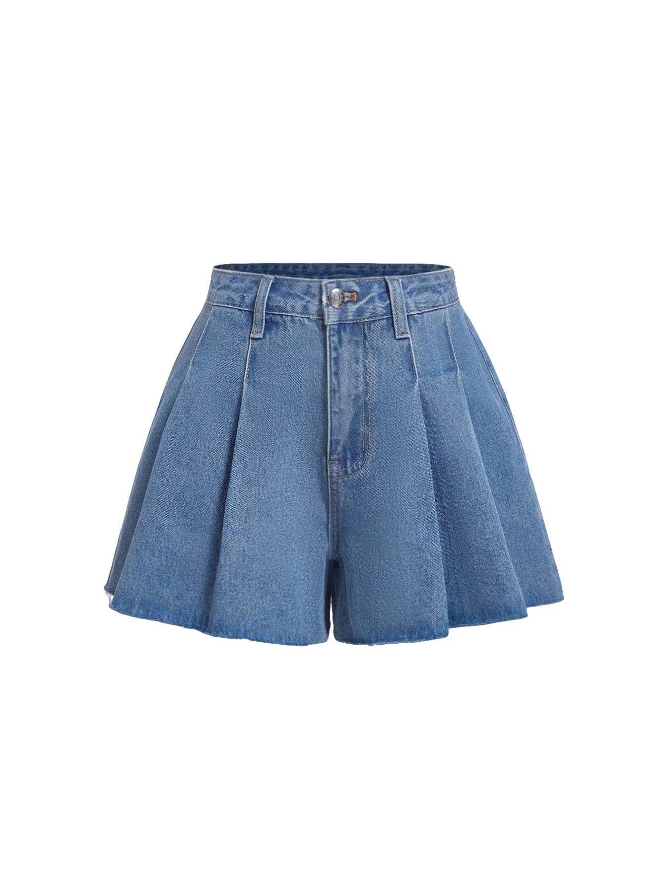 Floerns Women's Casual Wide Leg Denim Shorts with Button Details - High Waisted Loose Fit Streetwear for Summer Outfits & Beach Vacation