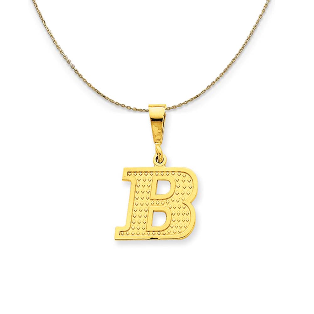 14k Yellow Gold Initial B Necklace - Elegant Gift for Her