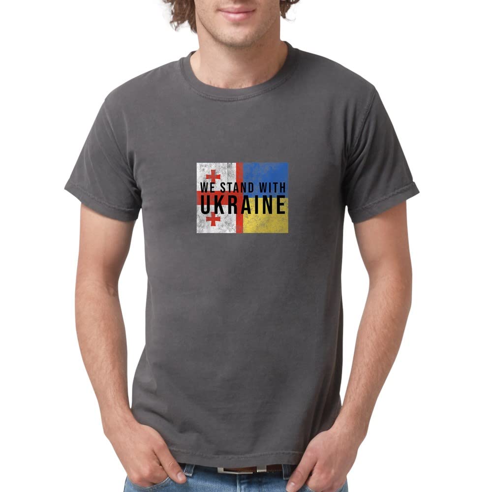 Georgian Ukrainian Flag Friendship T-Shirt - Comfortable Unisex Tee for Support, Solidarity & Casual Wear