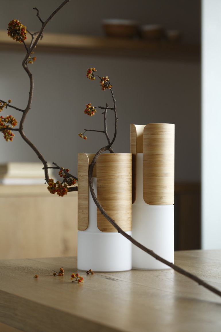 JIA Inc. Transit Series - 10 Inch Tall Modern Dual Vase Set for Home Decor, Wedding Centerpiece, and Office Tabletop Arrangement